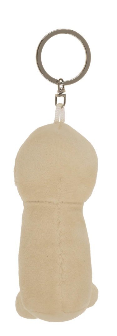 Metalowy brelok z pluszowym penisem