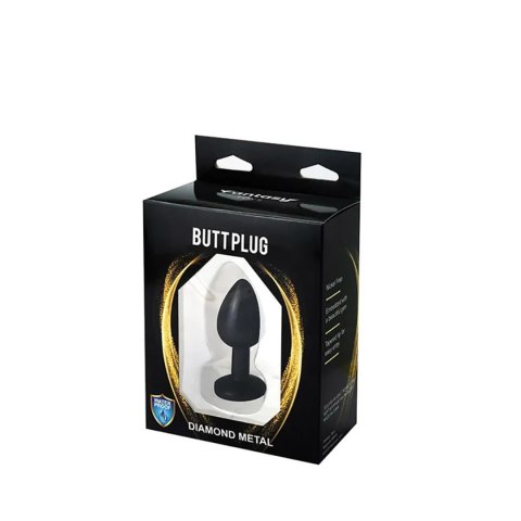 Black Butt Plug with White Diamond