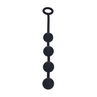 Round Silicone Anal Balls - M - 30mm - Black