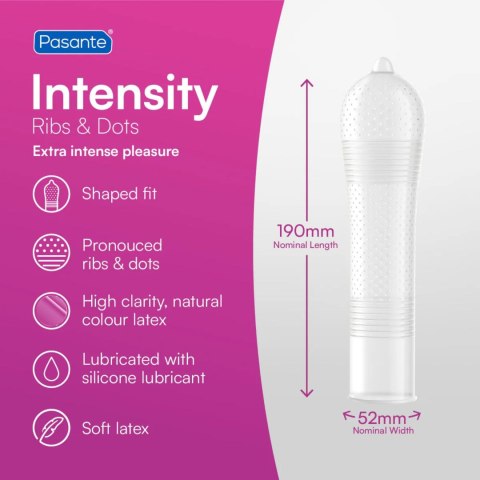 Pasante Ribs & Dots/Intensity Condoms 12 pcs