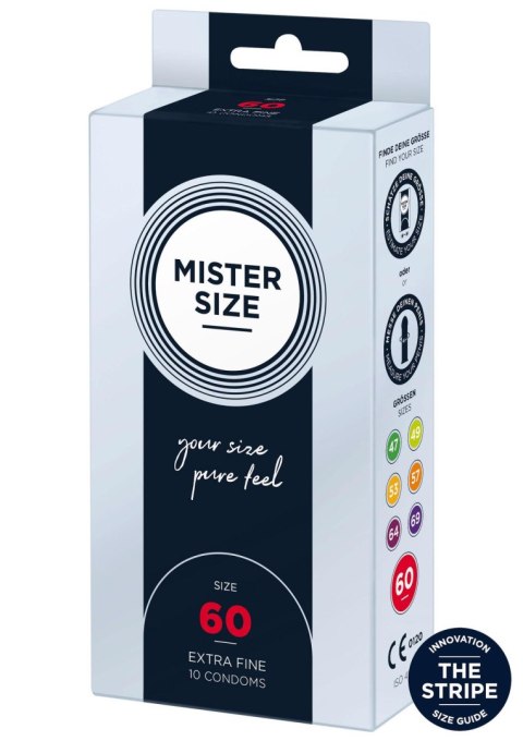 MISTER SIZE 60mm Condoms 10pcs Natural