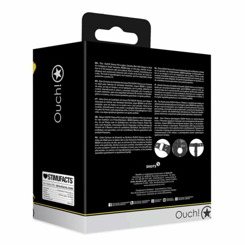 PU Leather Chastity Belt with Straps - Black