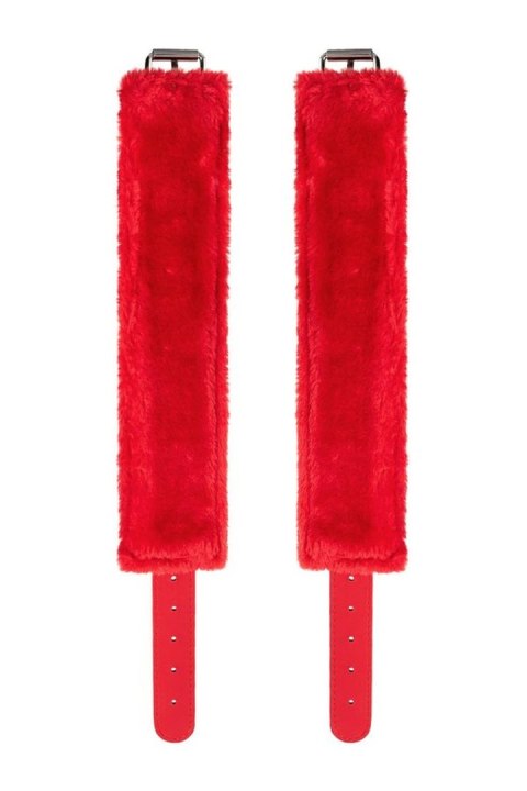 Anonymo handcuffs, PU leather, red, 27 cm