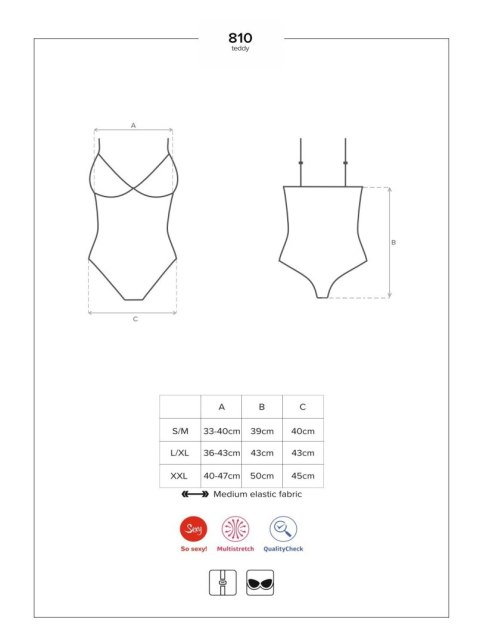 Obsessive 810-TED-1 body czarne 2XL/3XL