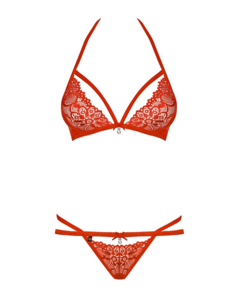 Obsessive 838-SET-3 komplet 2-częściowy czerwony S/M