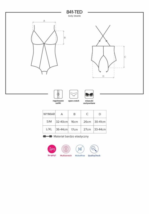 Obsessive 841-TED-1 body czarne L/XL