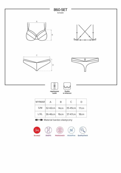 Obsessive 860-SET-1 komplet czarny L/XL