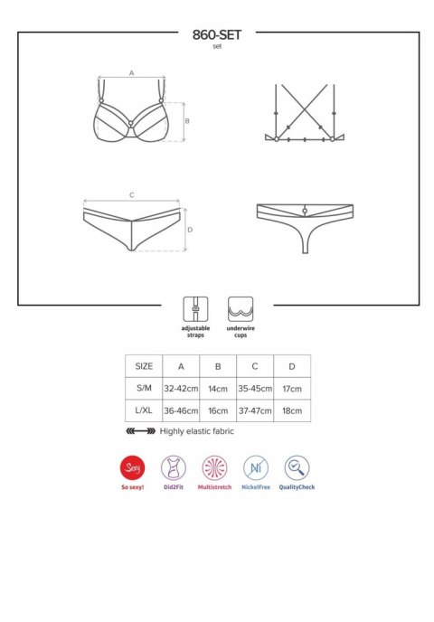 Obsessive 860-SET-2 komplet biały L/XL