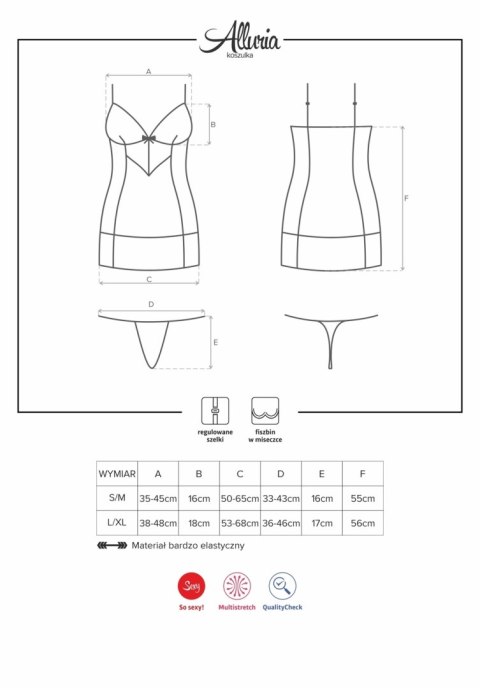 Obsessive koszulka ze stringami Alluria S/M