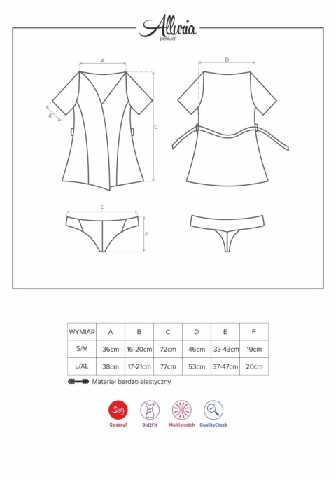 Obsessive peniuar ze stringami Alluria L/XL
