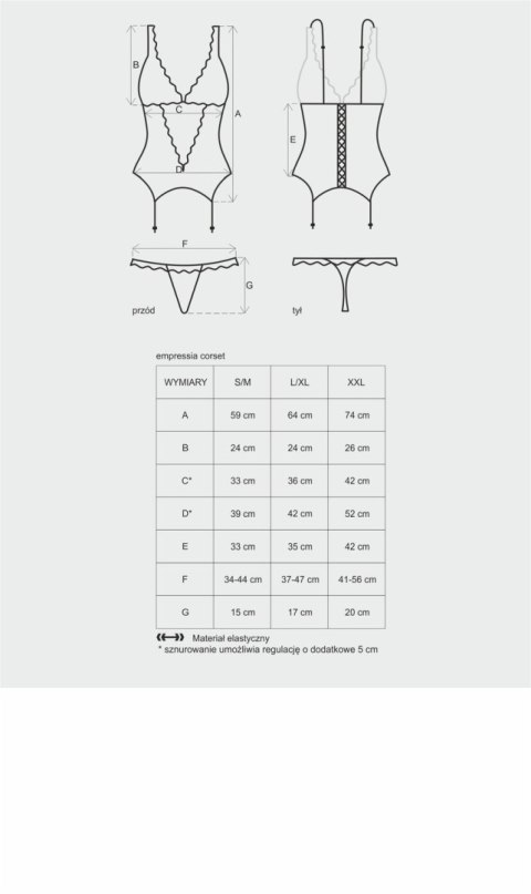 Obsessive gorset ze stringami Emperita L/XL