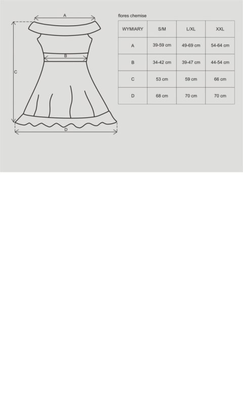 Obsessive koronkowa babydoll ze stringami Flores L/XL