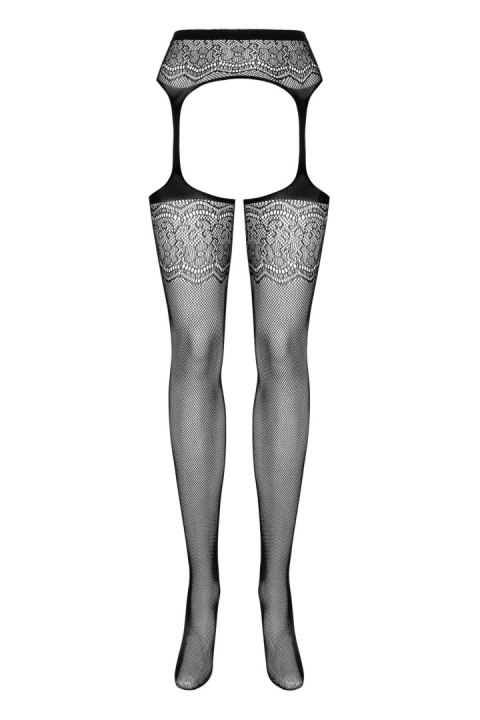 Obsessive S207 Garter stockings czarne XL/XXL Obsessive S207 Garter stockings czarne XL/XXL