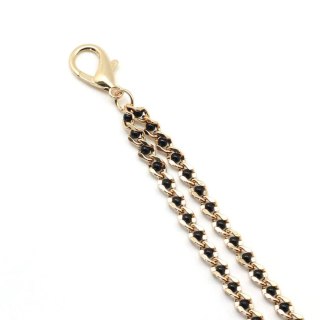 Liebe Seele klamerki na sutki Black Beads Chains And Nipple Clamps