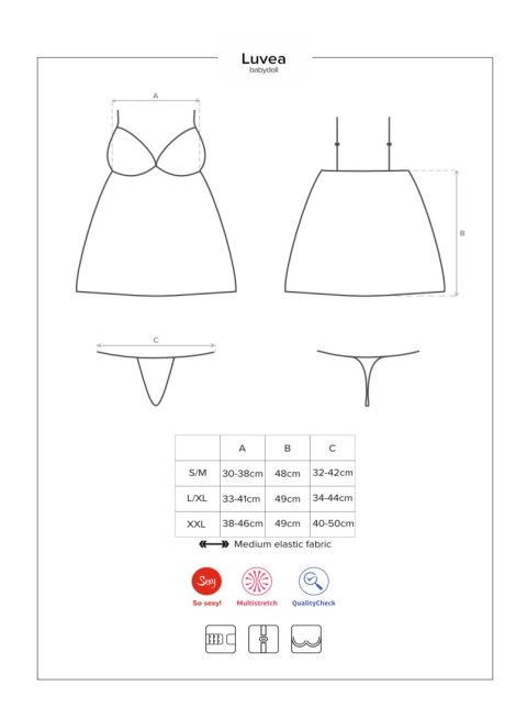 Obsessive babydoll ze stringami Luvae L/XL