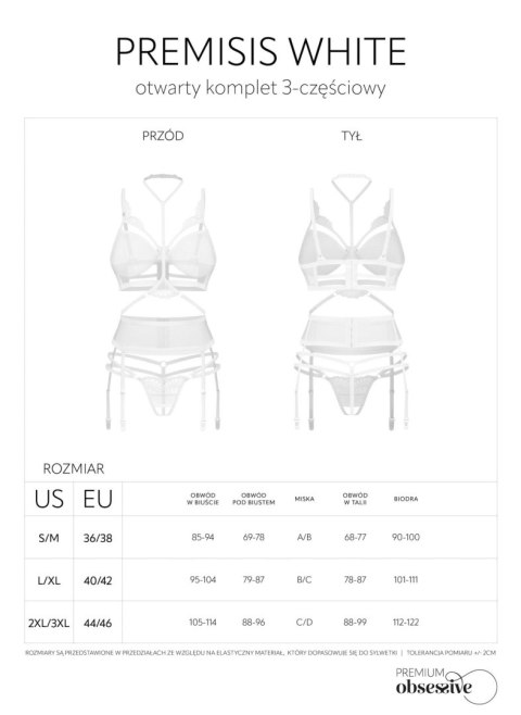 Premisis White otwarty komplet 3-częściowy L/XL