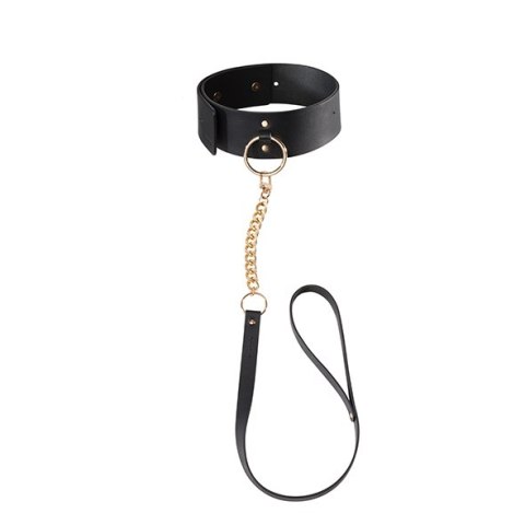 Bijoux Indiscrets - MAZE Wide Choker & Leash Black Bijoux Indiscrets - MAZE Wide Choker & Leash Black