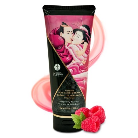 Jadalny krem do masażu o smaku malinowym Shunga Kissable Massage Cream Raspberry Feeling 200 ml Jadalny krem do masażu o smaku malinowym Shunga Kissable Massage Cream Raspberry Feeling 200 ml