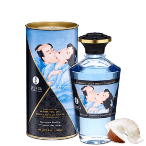 Jadalny olejek rozgrzewający do miejsc intymnych o smaku kokosowym Shunga Aphrodisiac Warming Oil Coconut Thrills 100ml Jadalny olejek rozgrzewający do miejsc intymnych o smaku kokosowym Shunga Aphrodisiac Warming Oil Coconut Thrills 100ml