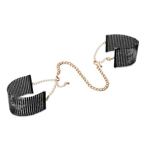 Kajdanki z metalowych płytek Bijoux Indiscrets Desir Metallique Black Metallic Mesh Handcuffs Kajdanki z metalowych płytek Bijoux Indiscrets Desir Metallique Black Metallic Mesh Handcuffs