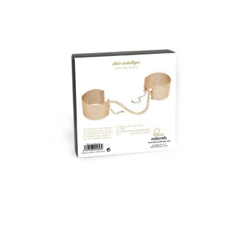 Kajdanki z metalowych płytek Bijoux Indiscrets Desir Metallique Gold Metallic Mesh Handcuffs Kajdanki z metalowych płytek Bijoux Indiscrets Desir Metallique Gold Metallic Mesh Handcuffs