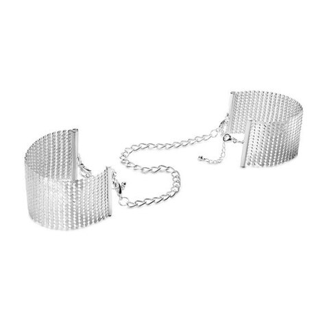 Kajdanki z metalowych płytek Bijoux Indiscrets Desir Metallique Silver Metallic Mesh Handcuffs Kajdanki z metalowych płytek Bijoux Indiscrets Desir Metallique Silver Metallic Mesh Handcuffs