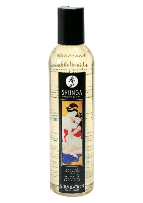 Olejek do masażu o zapachu brzoskwiniowym Shunga Stimulation Massage Oil 250 ml Olejek do masażu o zapachu brzoskwiniowym Shunga Stimulation Massage Oil 250 ml