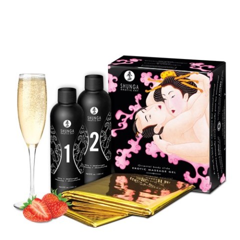 Shunga - Strawberry & Champagne Massage Gel 2 x 250 ml Shunga - Strawberry & Champagne Massage Gel 2 x 250 ml