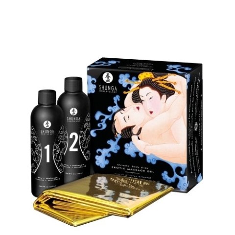 Zestaw żeli do masażu o zapachu owoców egzotycznych Shunga Exotic Fruits 2 x 250 ml Zestaw żeli do masażu o zapachu owoców egzotycznych Shunga Exotic Fruits 2 x 250 ml