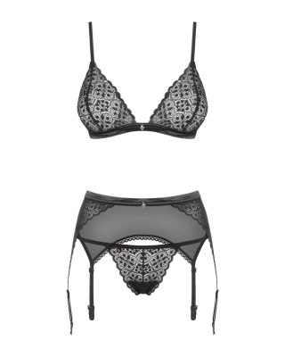 Shibu komplet 3-częściowy czarny L/XL Obsessive