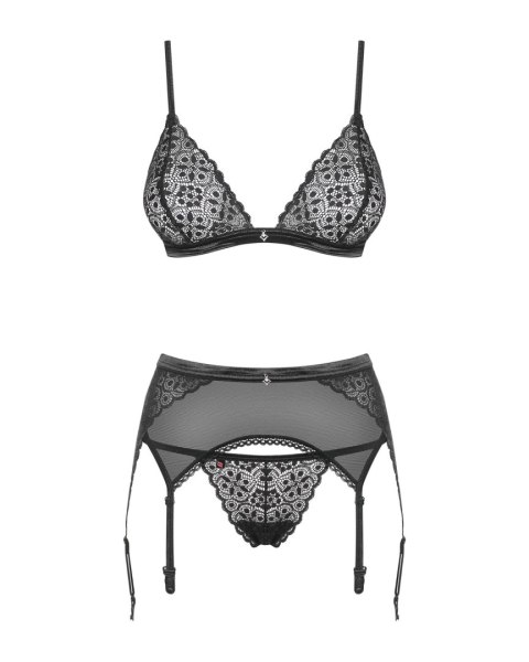 Shibu komplet 3-częściowy czarny S/M Obsessive Shibu komplet 3-częściowy czarny S/M Obsessive