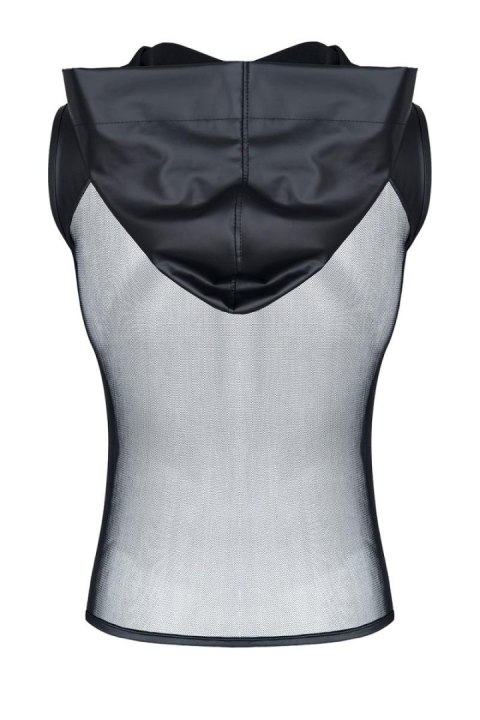 Męski t-shirt bez rękawów, z kapturem S