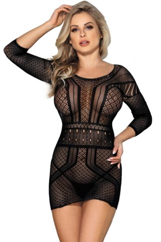 MESH DRESS H3192 BLACK XL