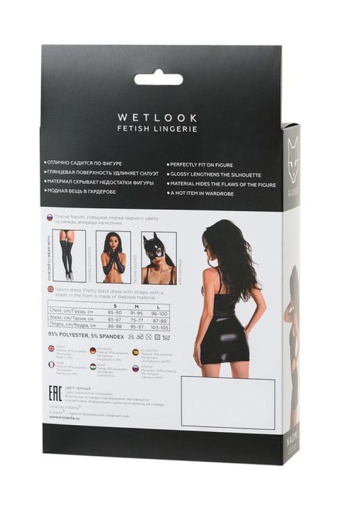 Wetlook black dress NAOMI - black M