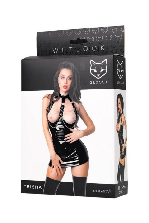 Wetlook dress Trisha - black XL