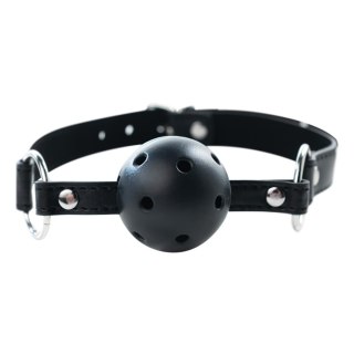 Black breathable ball gag with adjustable
strap.