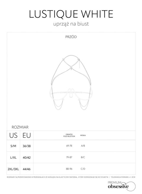 Lustique White uprząż na biust S/M/L