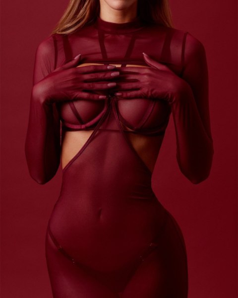 Vivien Burgundy Spódnica Xs/S Promees