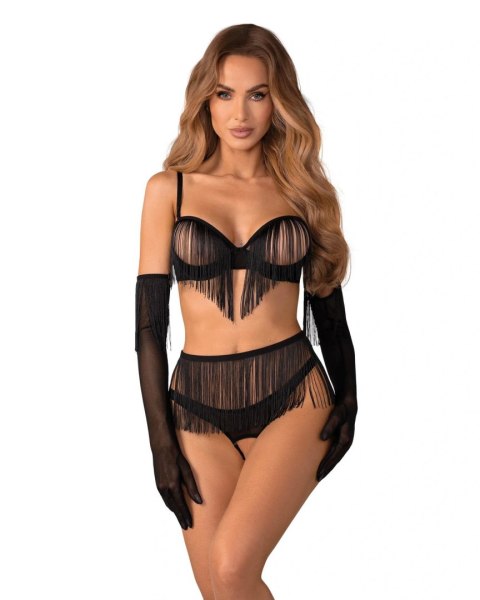 Rossay Black komplet 4-częściowy otwarty L/XL