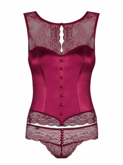 Bielizna- Miamor gorset i stringi bordowy L/XL