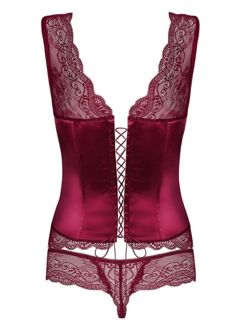 Bielizna- Miamor gorset i stringi bordowy L/XL