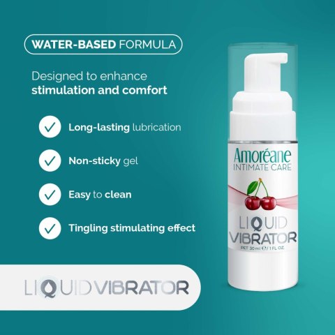 Żel/sprej-Liquid Vibrator Cherry 30ml.