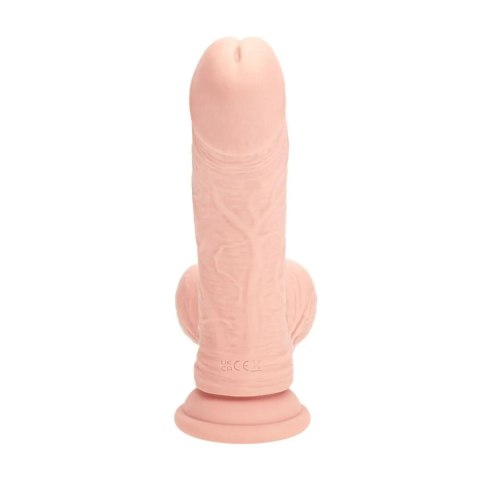 Dual Density Rechargeable Liquid Silicone Vibrator - Curved with Weighted Balls - 6" / 15 cm - Flesh