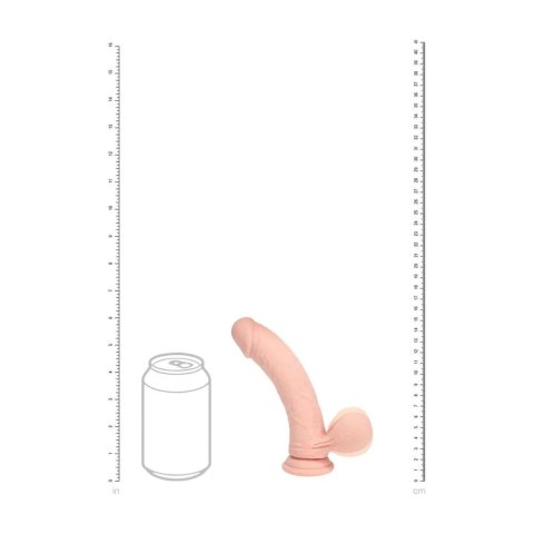 Dual Density Rechargeable Liquid Silicone Vibrator - Curved with Weighted Balls - 6" / 15 cm - Flesh