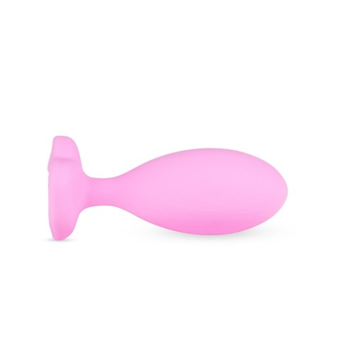 Silicone Anal Plug with Heart Crystal Base