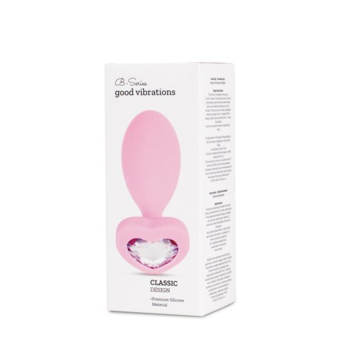 Silicone Anal Plug with Heart Crystal Base