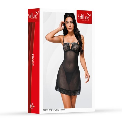 Dress and thong 110893 black S/M