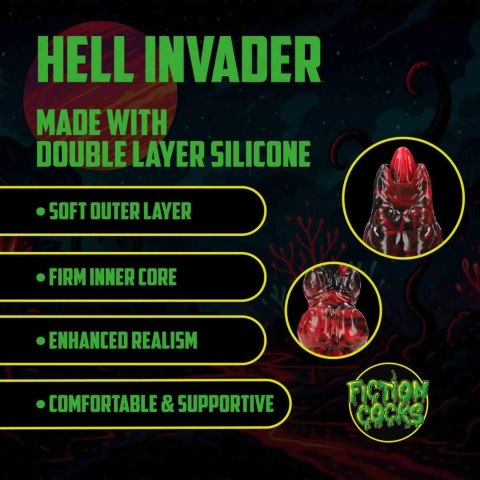Hell Invader - Silicone Dildo - Red/Black