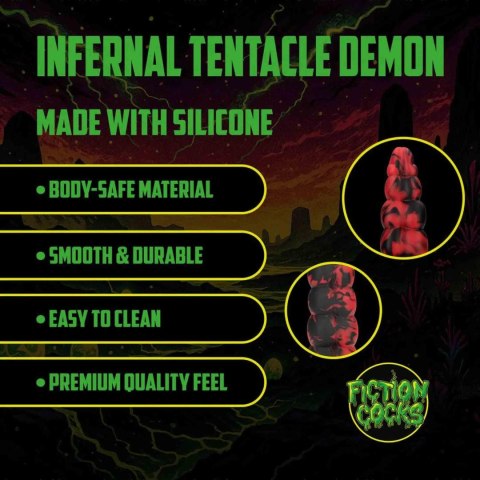 Infernal Tentacle Demon - Anal Snake - 14.8" / 37,5 cm - Red/Black