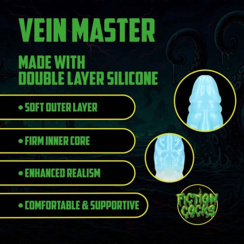 Vein Master - Silicone Dildo - Blue/White